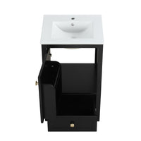 VanityFus 20-in Black Bathroom Vanity Single Sink Combo Ceramic Top 1 door 1 drawer Undermount