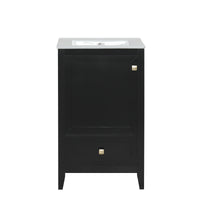VanityFus 20-in Black Bathroom Vanity Single Sink Combo Ceramic Top 1 door 1 drawer Undermount