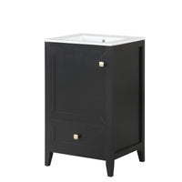 VanityFus 20-in Black Bathroom Vanity Single Sink Combo Ceramic Top 1 door 1 drawer Undermount
