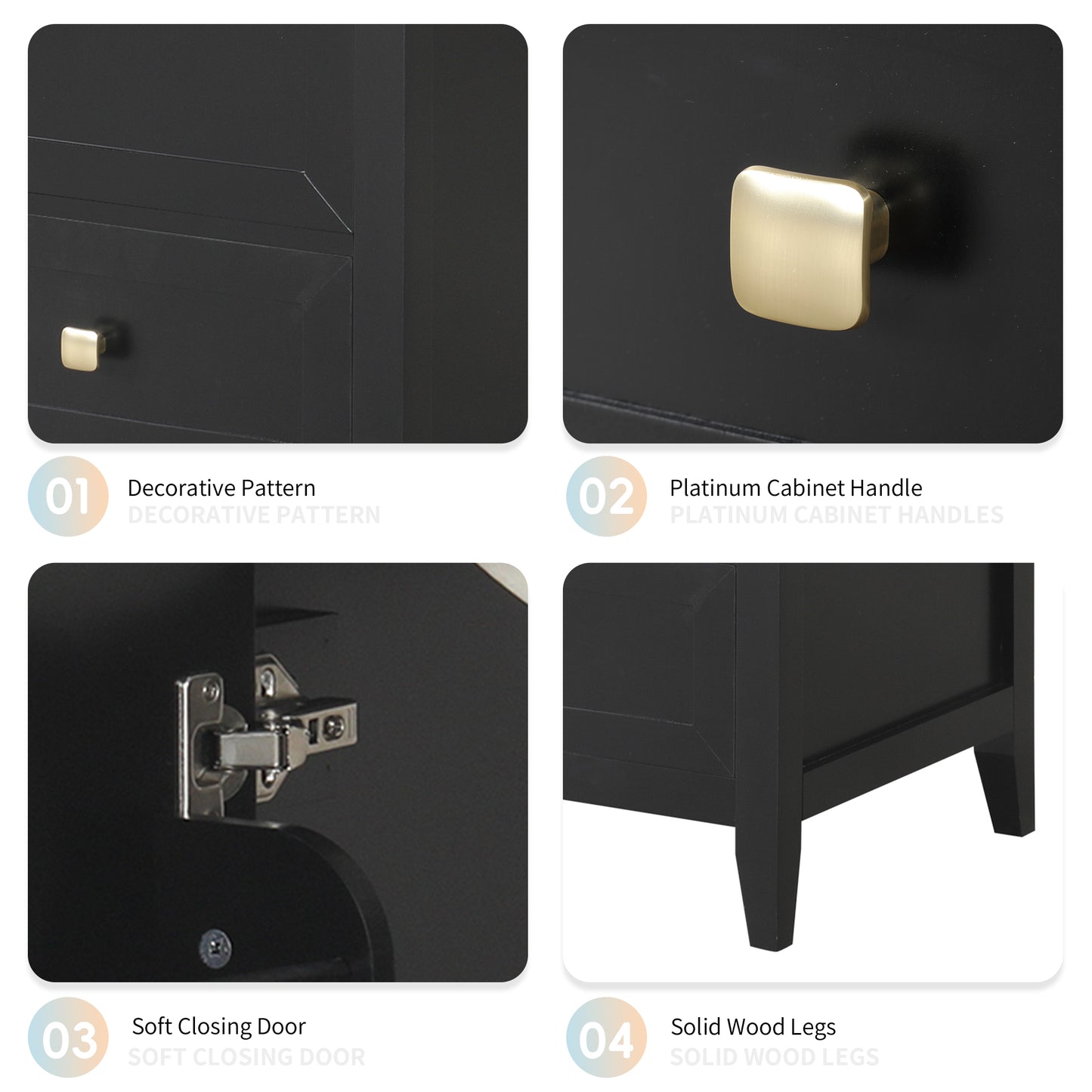 VanityFus 20-in Black Bathroom Vanity Single Sink Combo Ceramic Top 1 door 1 drawer Undermount
