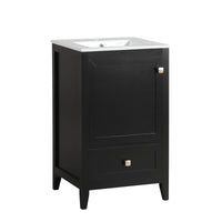 VanityFus 20-in Black Bathroom Vanity Single Sink Combo Ceramic Top 1 door 1 drawer Undermount