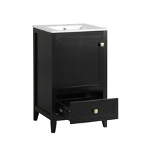 VanityFus 20-in Black Bathroom Vanity Single Sink Combo Ceramic Top 1 door 1 drawer Undermount
