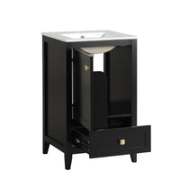 VanityFus 20-in Black Bathroom Vanity Single Sink Combo Ceramic Top 1 door 1 drawer Undermount