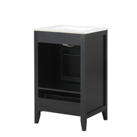 VanityFus 20-in Black Bathroom Vanity Single Sink Combo Ceramic Top 1 door 1 drawer Undermount