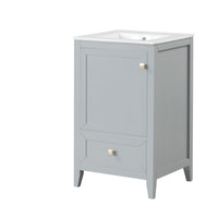 VanityFus 20-in Gray Bathroom Vanity Single Sink Combo Ceramic Top 1 door 1 drawer Undermount