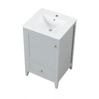 VanityFus 20-in Gray Bathroom Vanity Single Sink Combo Ceramic Top 1 door 1 drawer Undermount