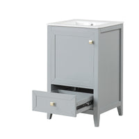 VanityFus 20-in Gray Bathroom Vanity Single Sink Combo Ceramic Top 1 door 1 drawer Undermount