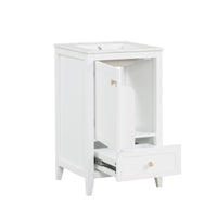 VanityFus 20-in White Bathroom Vanity Single Sink Combo Ceramic Top 1 door 1 drawer Undermount