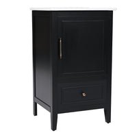 VanityFus 20-in Black Bathroom Vanity Single Sink Combo Ceramic Top 1 Soft Close Door 1 drawer Undermount