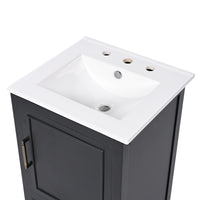 VanityFus 20-in Black Bathroom Vanity Single Sink Combo Ceramic Top 1 Soft Close Door 1 drawer Undermount