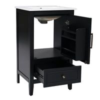 VanityFus 20-in Black Bathroom Vanity Single Sink Combo Ceramic Top 1 Soft Close Door 1 drawer Undermount