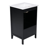 VanityFus 20-in Black Bathroom Vanity Single Sink Combo Ceramic Top 1 Soft Close Door 1 drawer Undermount