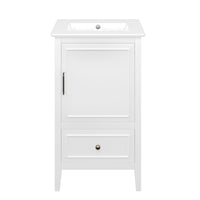 VanityFus 20-in White Bathroom Vanity Single Sink Combo Ceramic Top 1 Soft Close Door 1 drawer Undermount