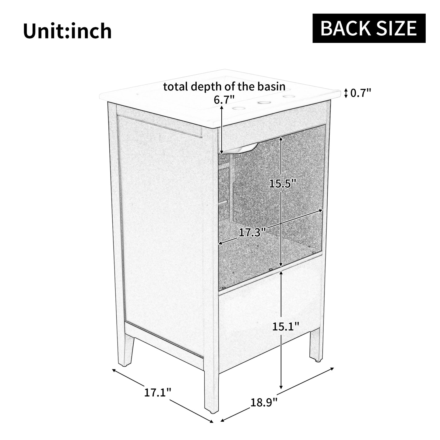 VanityFus 20-in White Bathroom Vanity Single Sink Combo Ceramic Top 1 Soft Close Door 1 drawer Undermount
