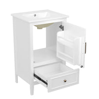 VanityFus 20-in White Bathroom Vanity Single Sink Combo Ceramic Top 1 Soft Close Door 1 drawer Undermount
