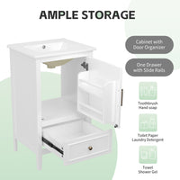 VanityFus 20-in White Bathroom Vanity Single Sink Combo Ceramic Top 1 Soft Close Door 1 drawer Undermount