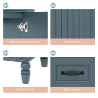 VanityFus 36-in Blue Bathroom Vanity Single Sink Combo Ceramic Top 2 doors 2 drawers Undermount