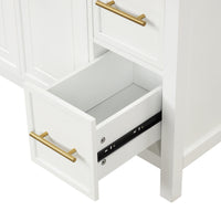 VanityFus 28.6-in White Bathroom Vanity Single Sink Combo Undermount with Ceramic Top 2 doors 3 drawers