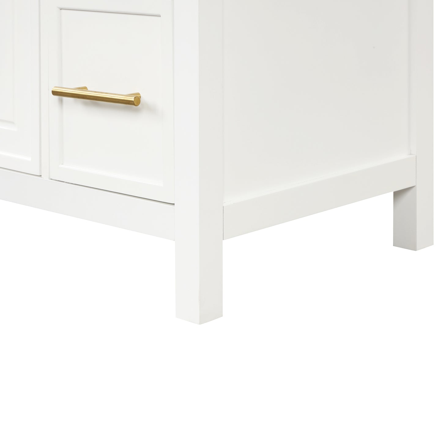 VanityFus 28.6-in White Bathroom Vanity Single Sink Combo Undermount with Ceramic Top 2 doors 3 drawers