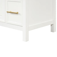 VanityFus 28.6-in White Bathroom Vanity Single Sink Combo Undermount with Ceramic Top 2 doors 3 drawers