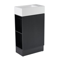 VanityFus 18.6-in Black Bathroom Vanity Single Sink Combo Undermount with Ceramic Top 1 door