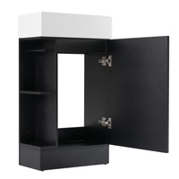 VanityFus 18.6-in Black Bathroom Vanity Single Sink Combo Undermount with Ceramic Top 1 door