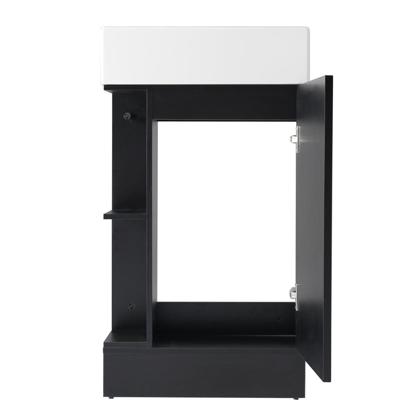 VanityFus 18.6-in Black Bathroom Vanity Single Sink Combo Undermount with Ceramic Top 1 door