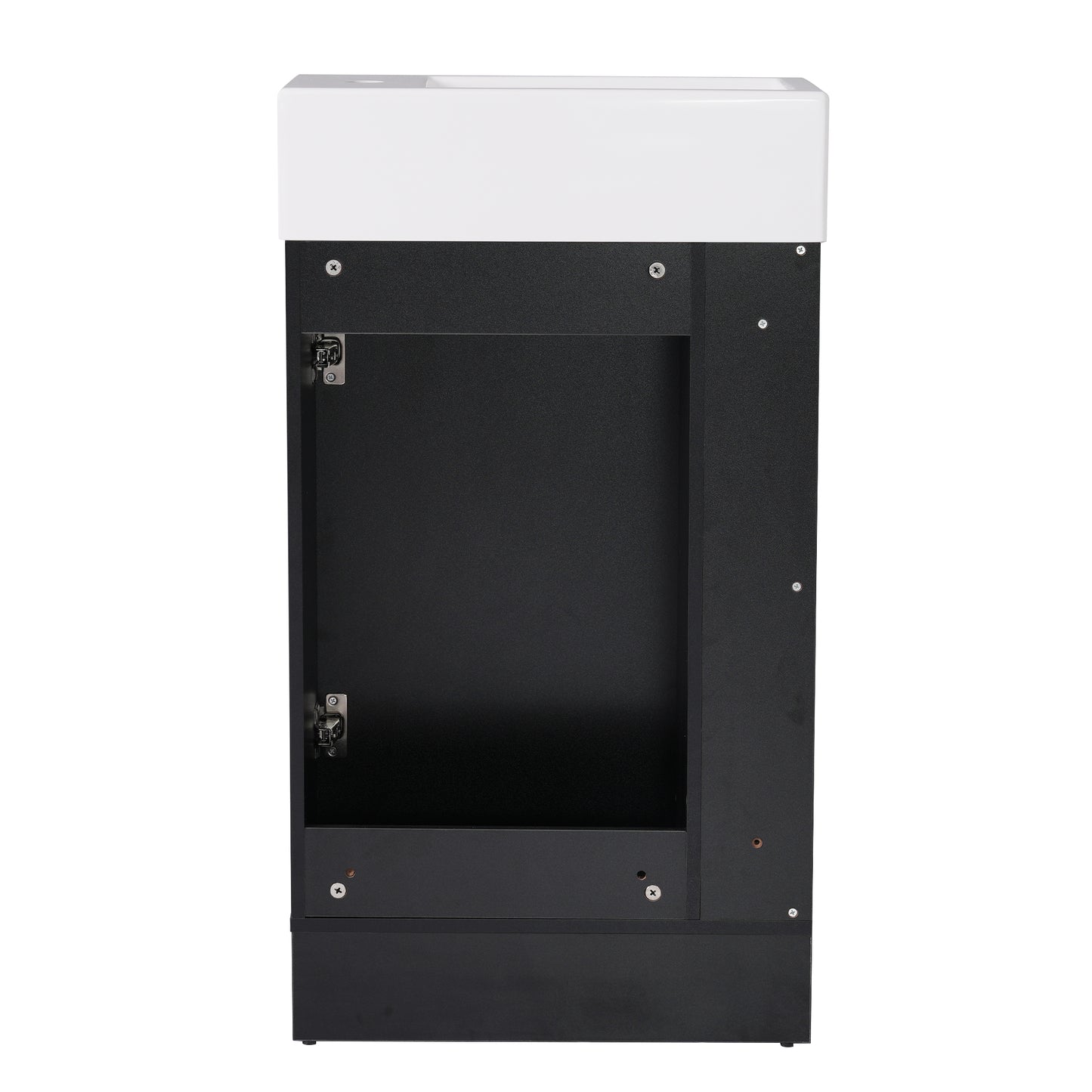 VanityFus 18.6-in Black Bathroom Vanity Single Sink Combo Undermount with Ceramic Top 1 door