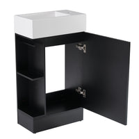 VanityFus 18.6-in Black Bathroom Vanity Single Sink Combo Undermount with Ceramic Top 1 door