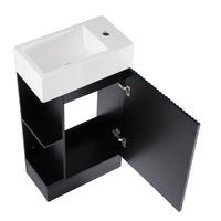 VanityFus 18.6-in Black Bathroom Vanity Single Sink Combo Undermount with Ceramic Top 1 door