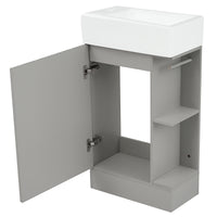 VanityFus 18.6-in Gray Bathroom Vanity Single Sink Combo Undermount with Ceramic Top 1 door