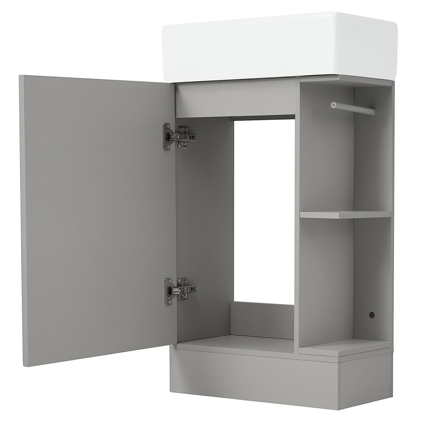 VanityFus 18.6-in Gray Bathroom Vanity Single Sink Combo Undermount with Ceramic Top 1 door
