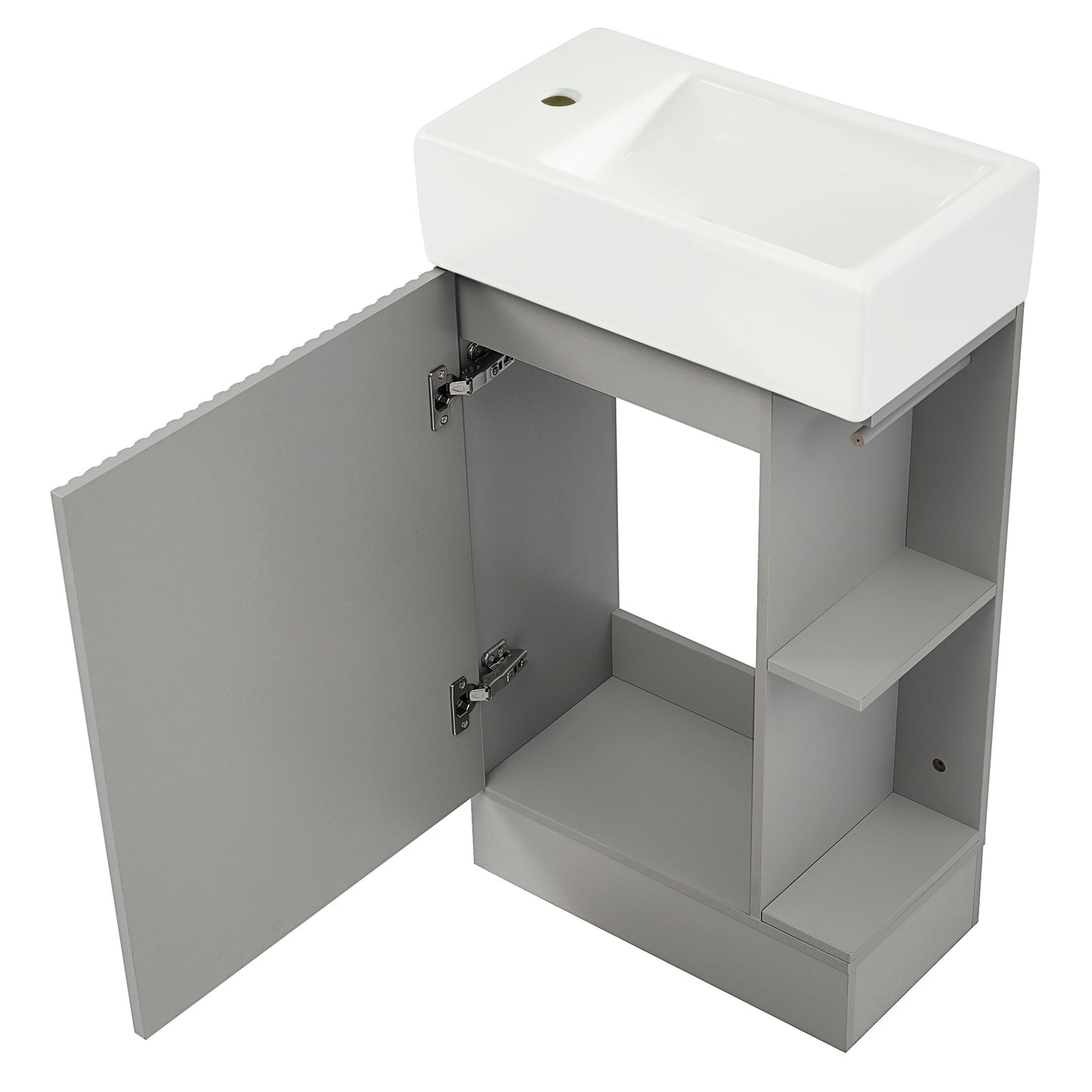 VanityFus 18.6-in Gray Bathroom Vanity Single Sink Combo Undermount with Ceramic Top 1 door