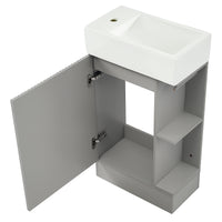 VanityFus 18.6-in Gray Bathroom Vanity Single Sink Combo Undermount with Ceramic Top 1 door