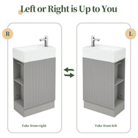 VanityFus 18.6-in Gray Bathroom Vanity Single Sink Combo Undermount with Ceramic Top 1 door