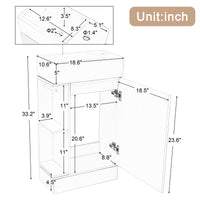 VanityFus 18.6-in Gray Bathroom Vanity Single Sink Combo Undermount with Ceramic Top 1 door