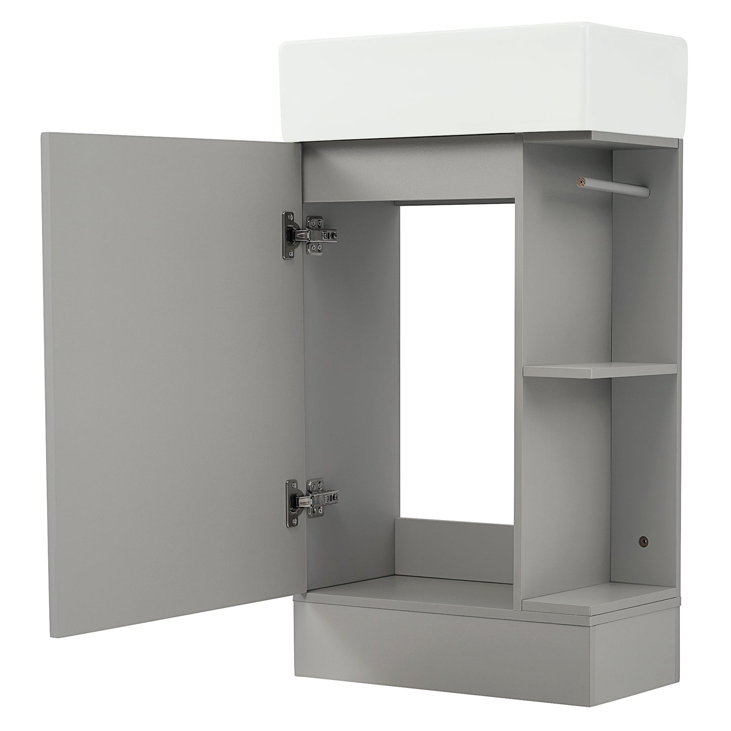 VanityFus 18.6-in Gray Bathroom Vanity Single Sink Combo Undermount with Ceramic Top 1 door
