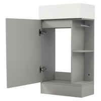 VanityFus 18.6-in Gray Bathroom Vanity Single Sink Combo Undermount with Ceramic Top 1 door