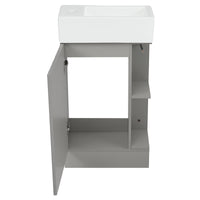 VanityFus 18.6-in Gray Bathroom Vanity Single Sink Combo Undermount with Ceramic Top 1 door