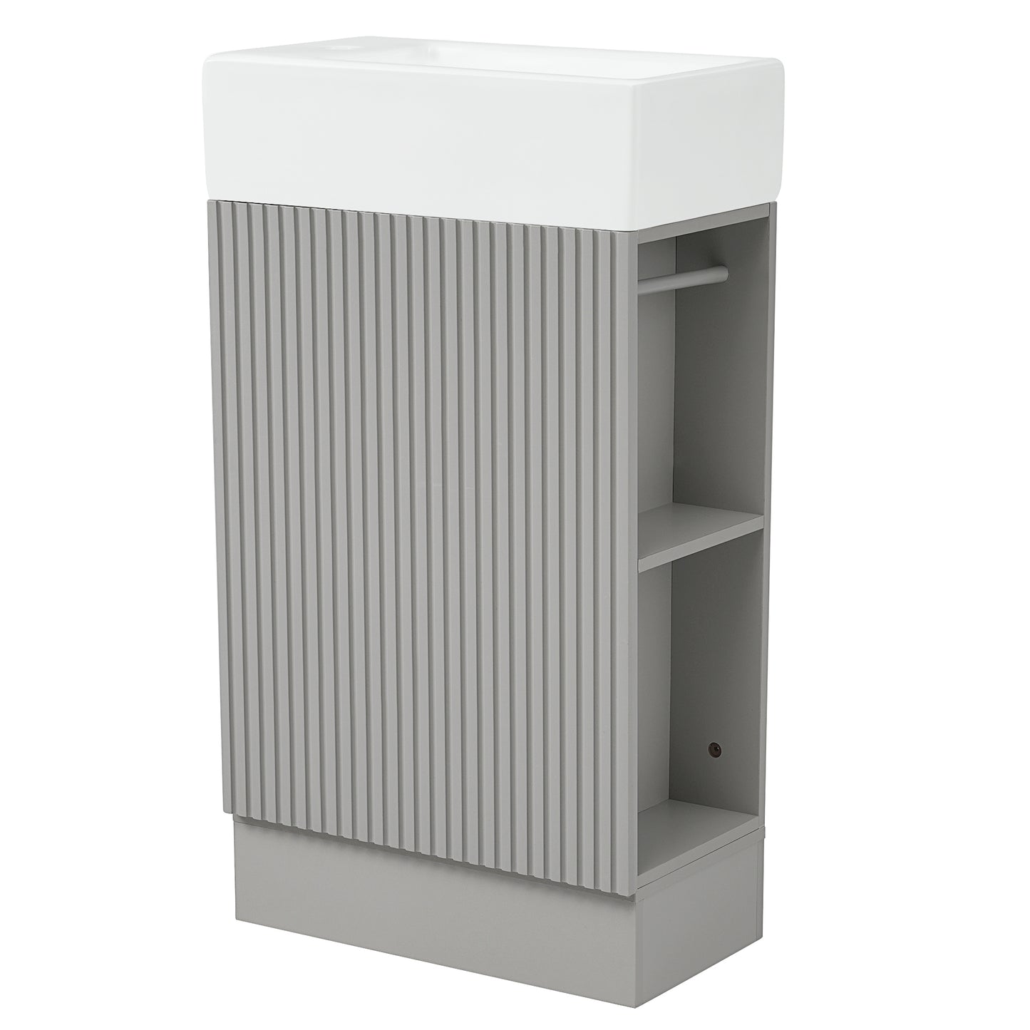 VanityFus 18.6-in Gray Bathroom Vanity Single Sink Combo Undermount with Ceramic Top 1 door