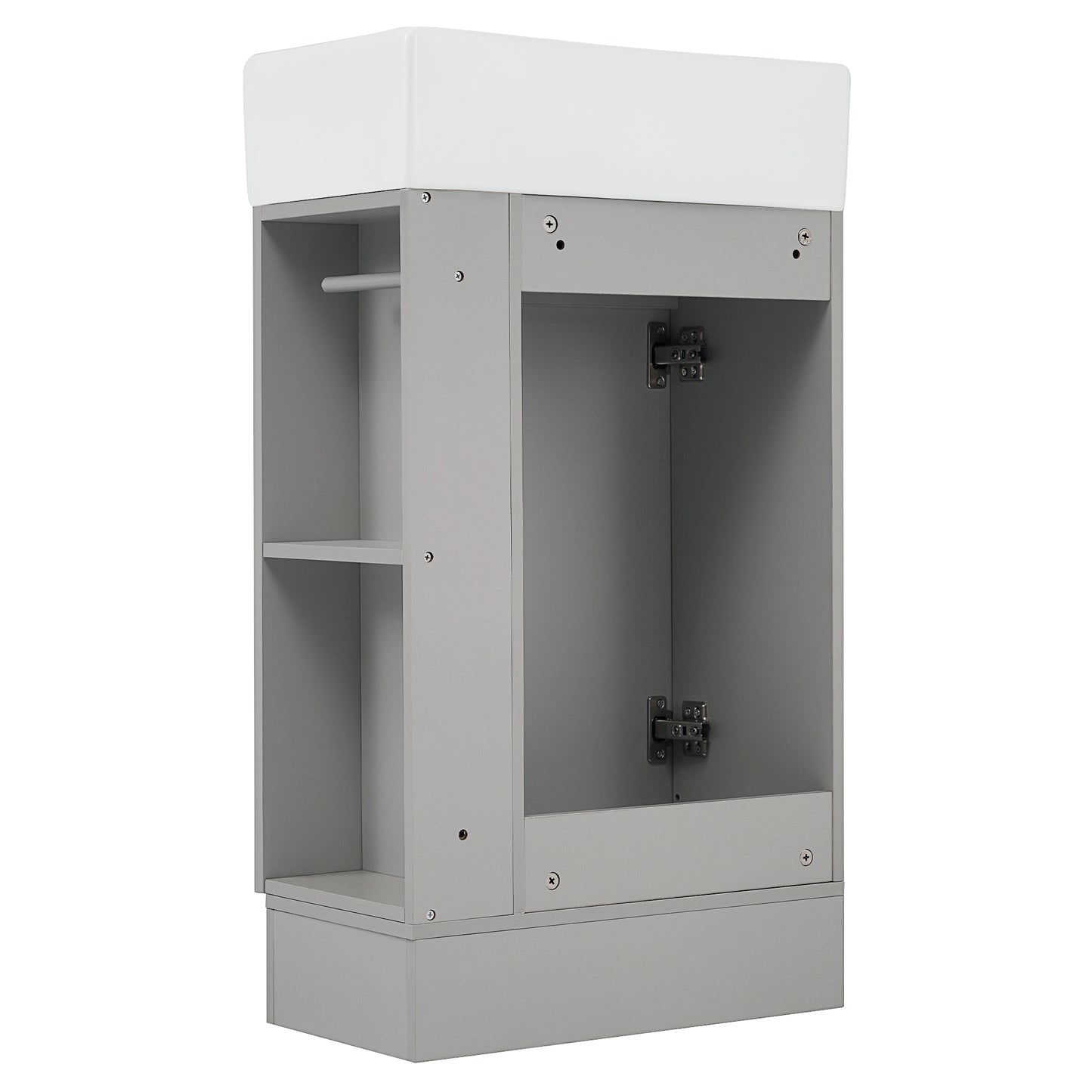 VanityFus 18.6-in Gray Bathroom Vanity Single Sink Combo Undermount with Ceramic Top 1 door