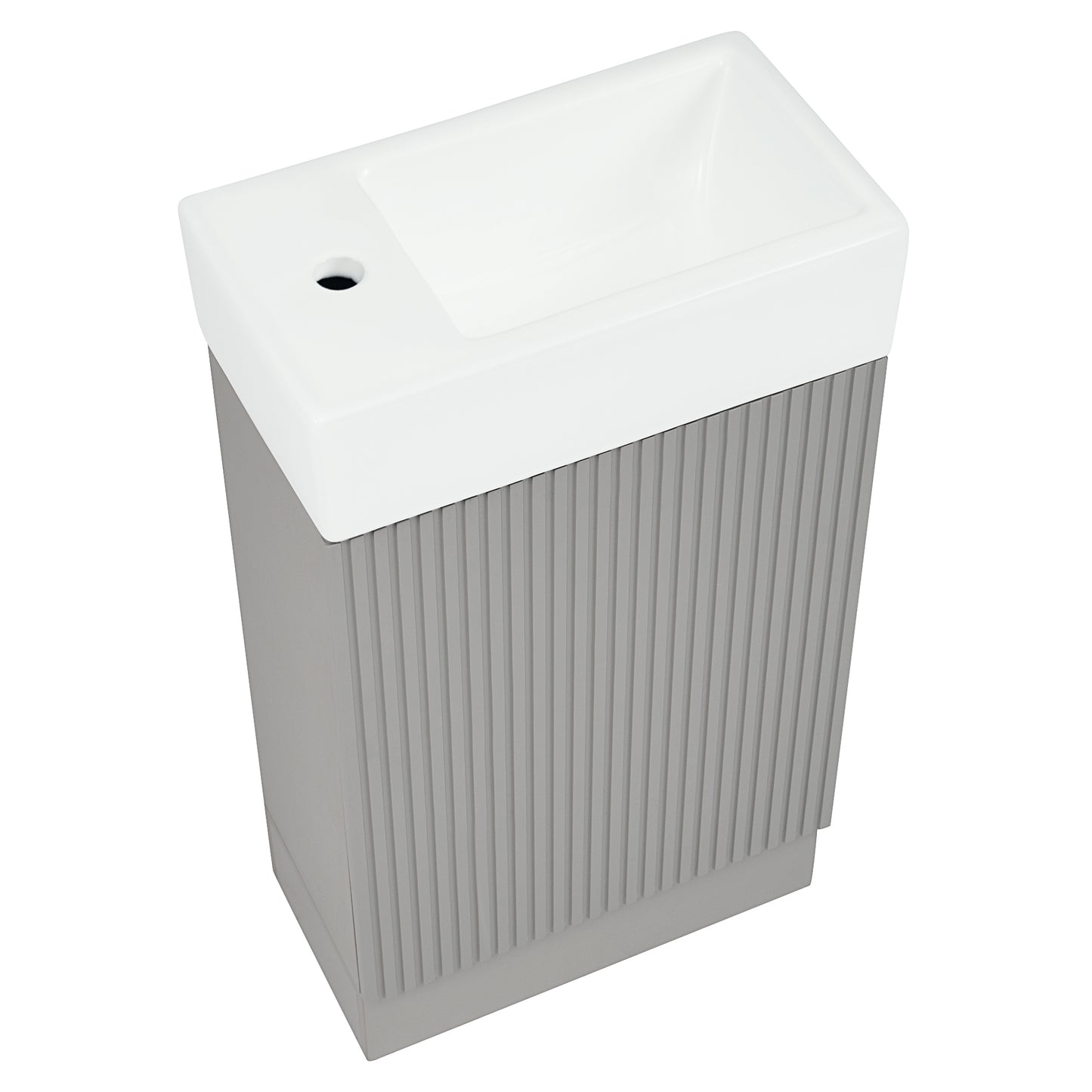 VanityFus 18.6-in Gray Bathroom Vanity Single Sink Combo Undermount with Ceramic Top 1 door