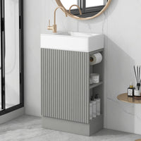 VanityFus 18.6-in Gray Bathroom Vanity Single Sink Combo Undermount with Ceramic Top 1 door