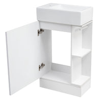 VanityFus 18.6-in White Bathroom Vanity Single Sink Combo Undermount with Ceramic Top 1 door
