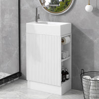 VanityFus 18.6-in White Bathroom Vanity Single Sink Combo Undermount with Ceramic Top 1 door