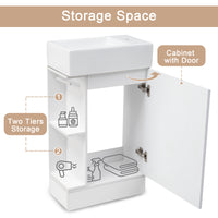 VanityFus 18.6-in White Bathroom Vanity Single Sink Combo Undermount with Ceramic Top 1 door