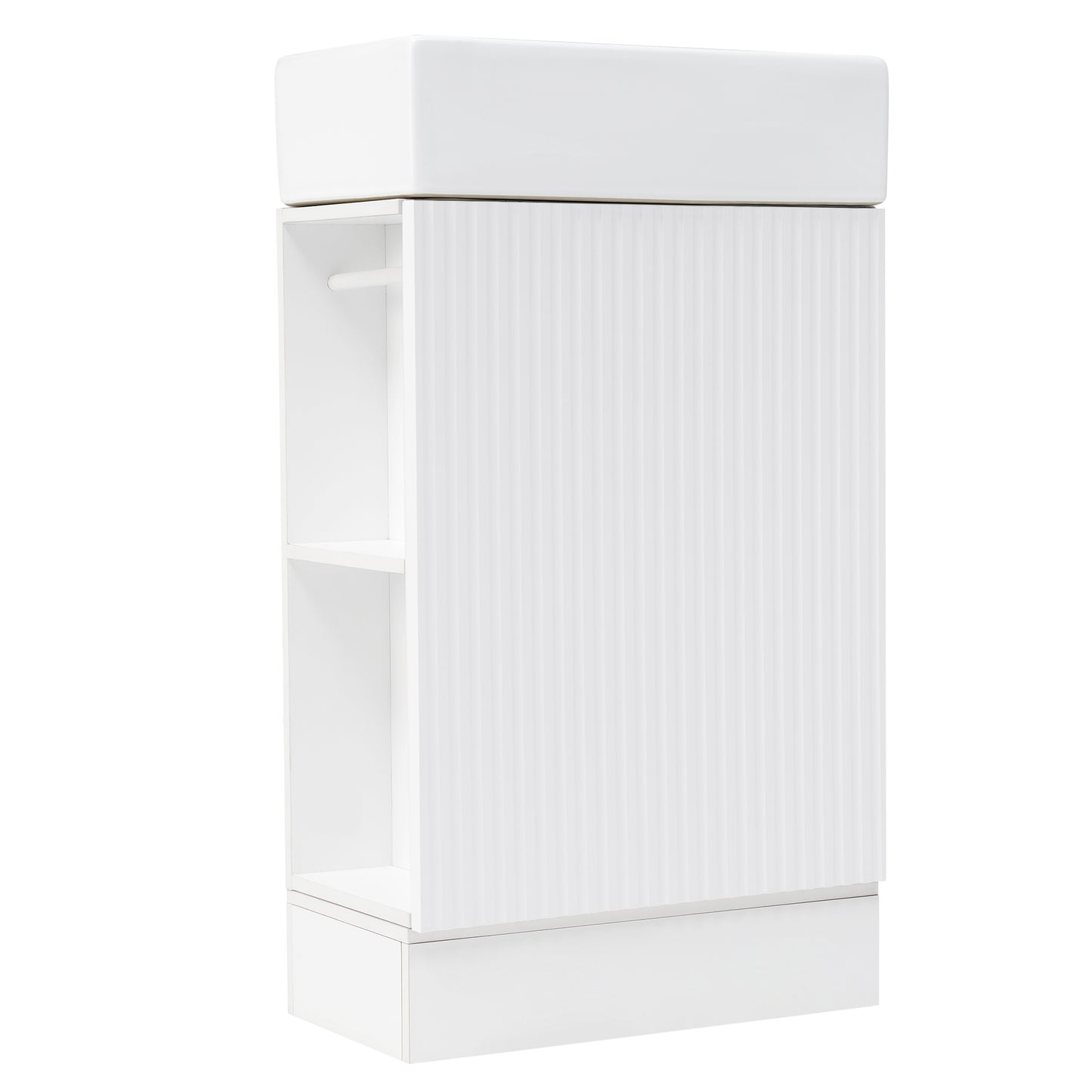 VanityFus 18.6-in White Bathroom Vanity Single Sink Combo Undermount with Ceramic Top 1 door