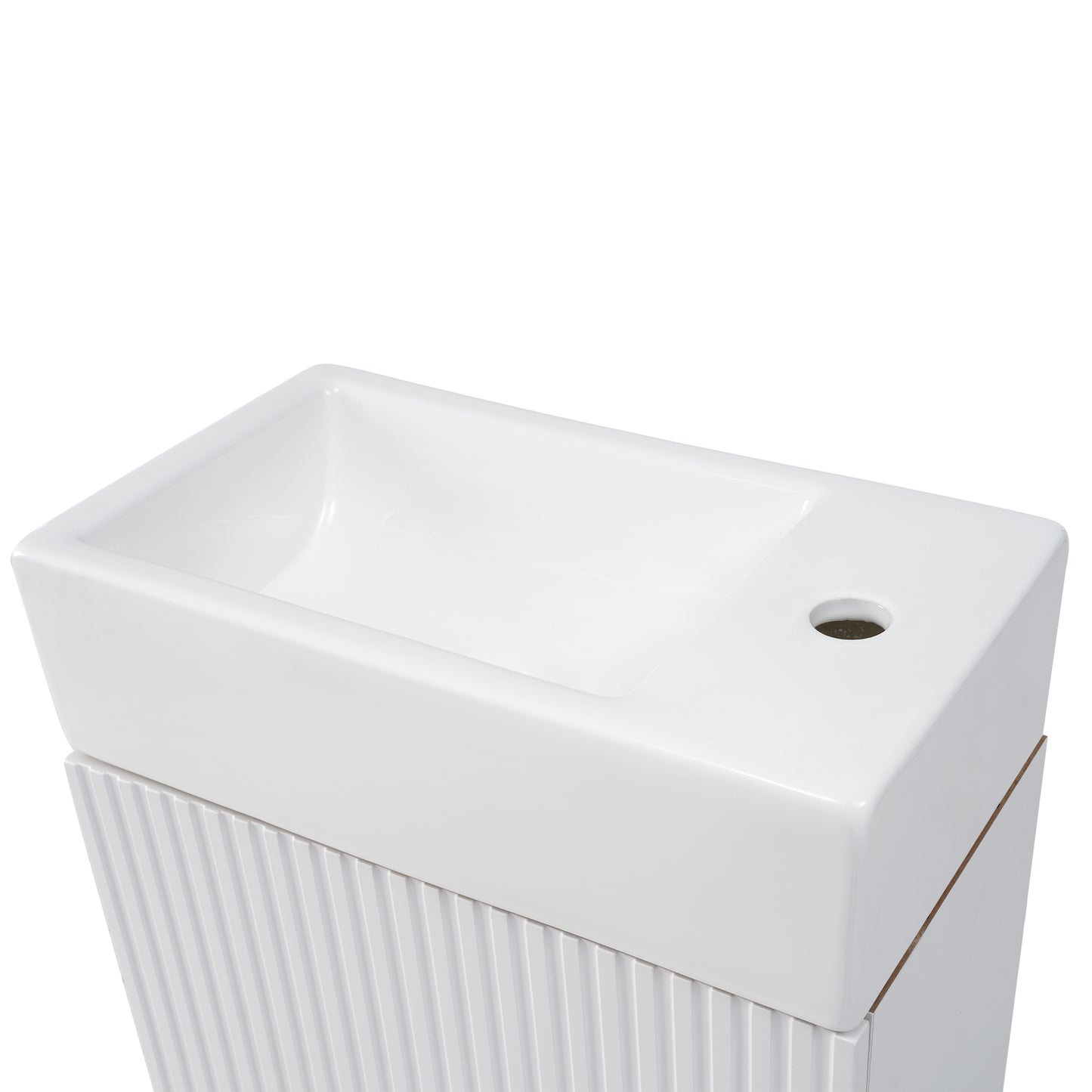 VanityFus 18.6-in White Bathroom Vanity Single Sink Combo Undermount with Ceramic Top 1 door