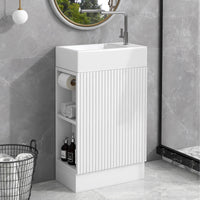 VanityFus 18.6-in White Bathroom Vanity Single Sink Combo Undermount with Ceramic Top 1 door
