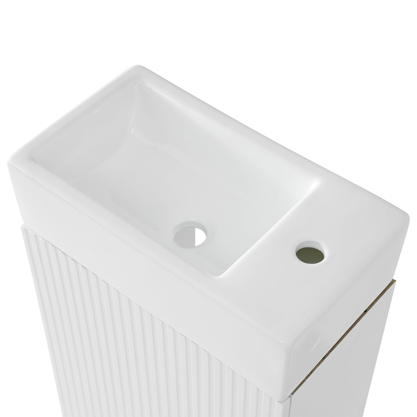 VanityFus 18.6-in White Bathroom Vanity Single Sink Combo Undermount with Ceramic Top 1 door